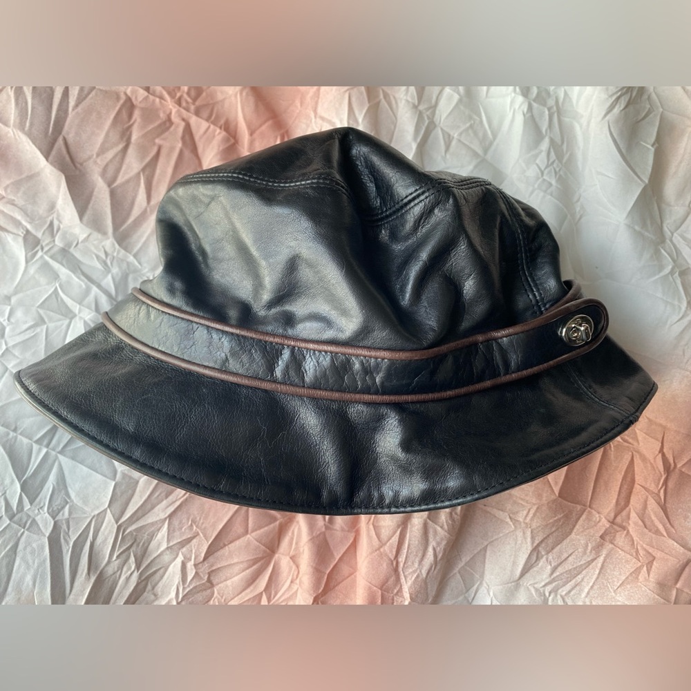 Vintage 2001 Coach Leather Bucket Hat